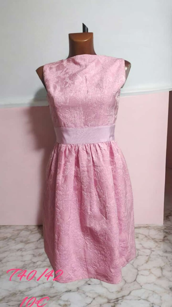 VESTIDO ROSA CON BRILLO TALLA 40 42